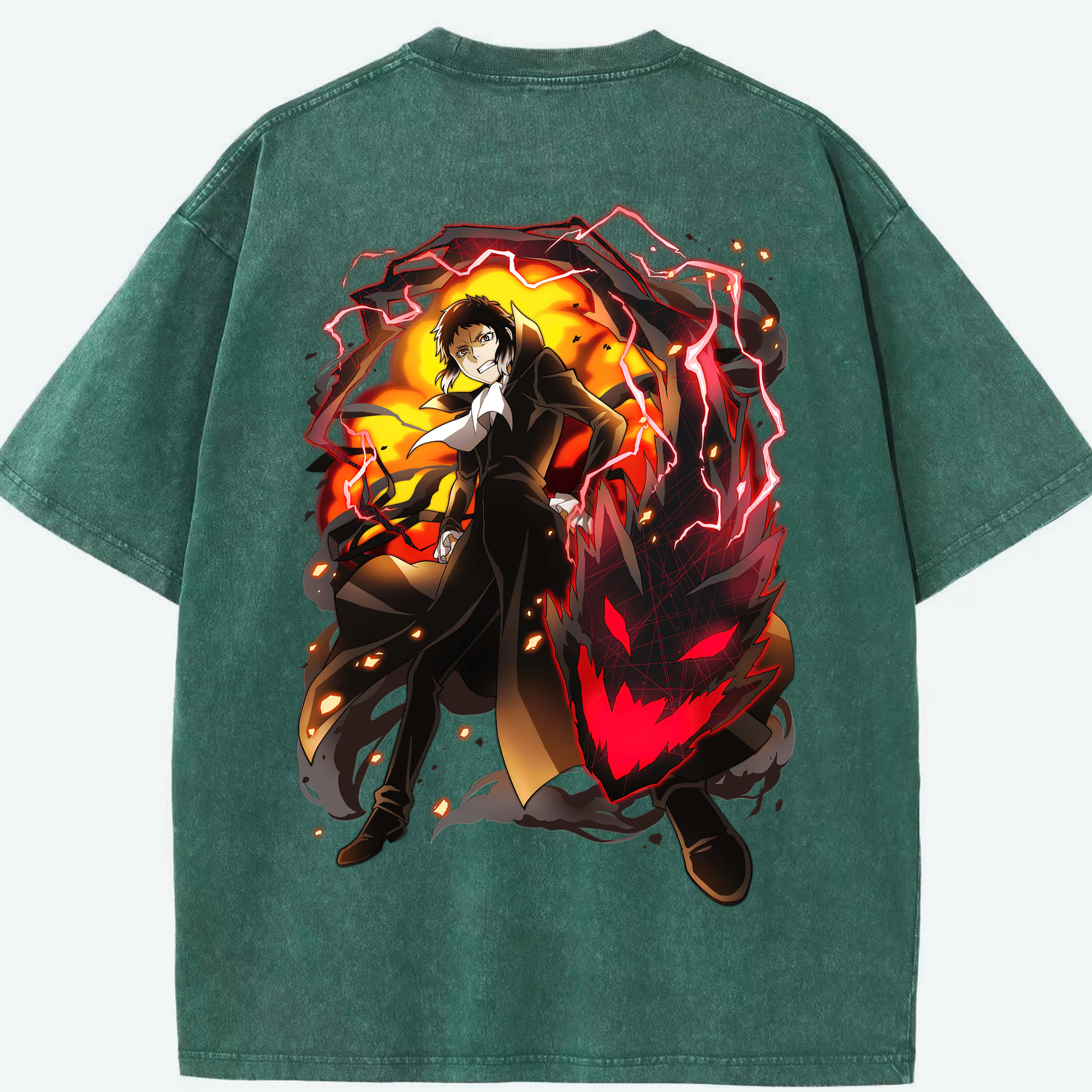 （画像用） 文豪ストレイドッグス Bungo Stray Dogs 綿100% ヴィンテージ風 半袖Tシャツ（背面プリント）